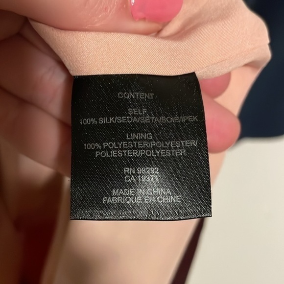 Tibi Colorblock Silk Sheath‎ Mini Dress Women’s Size 6 Long Sleeve Red Navy - Picture 7 of 8